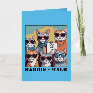 Carte De Vacances Métallisée Femme de chat sans enfant dames de chat sans enfan