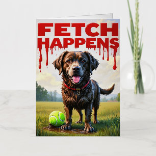 Carte De Vacances Métallisée Fetch Happens carnet en spirale de chien humoristi