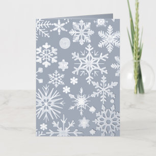 Carte De Vacances Métallisée Flambeau gris et bleu Silver Noël