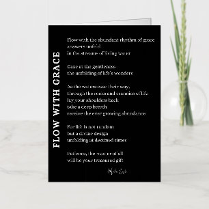 Carte De Vacances Métallisée Flux avec la poésie Grace Faith