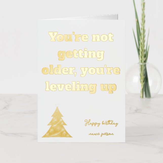 Carte De Vacances Métallisée Gold Greeting Love Birthday Card Unique idée cadea (Recto)