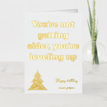 Gold Greeting Love Birthday Card Unique idée cadea