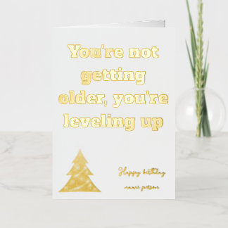 Carte De Vacances Métallisée Gold Greeting Love Birthday Card Unique idée cadea