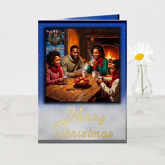 Carte De Vacances Métallisée Hot Apple Cider Christmas Greeting (Petite fleur)