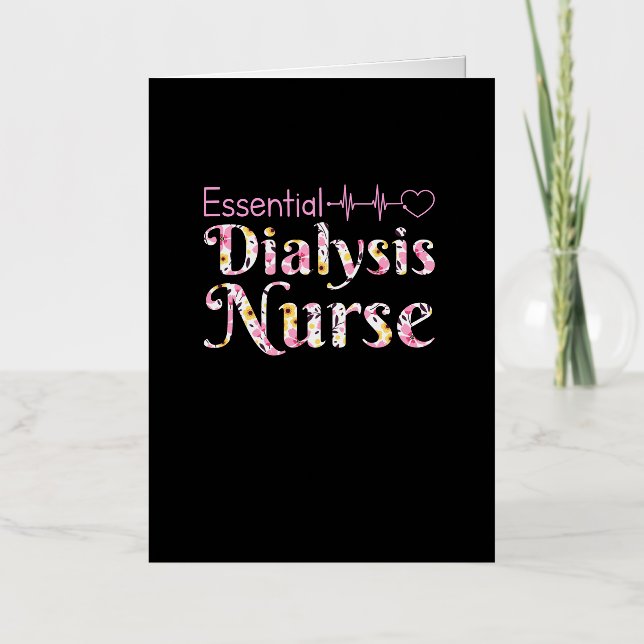 Carte De Vacances Métallisée Infirmière dialyse essentielle Hémodialyse Rein (Recto)
