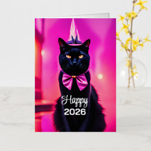 Carte De Vacances Métallisée Jazzy Kitty - Heureux 2025