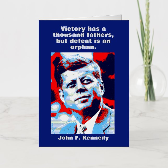 Carte De Vacances Métallisée JFK John F. Kennedy Citation Inspiration Motivatio (Recto)