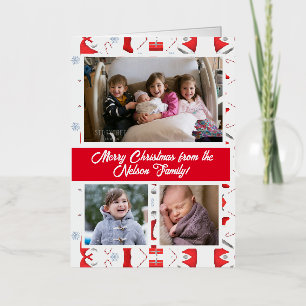 Carte De Vacances Métallisée Joyeux Noël en famille