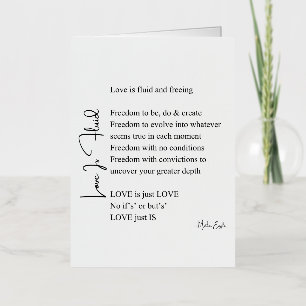 Carte De Vacances Métallisée L'amour est un poème fluide poésie art mural poste