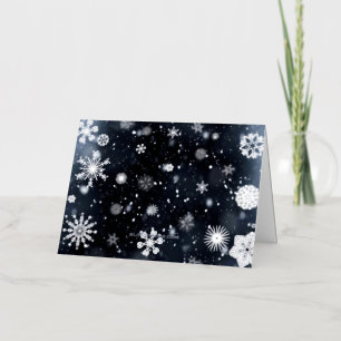 Carte De Vacances Métallisée Le Noël de SlipperyJoe, hiver magique paisible à