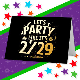 Carte De Vacances Métallisée Leap Year Leap Day Party 29th Birthday
