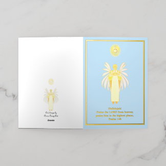 Carte De Vacances Métallisée Les anges louent Dieu