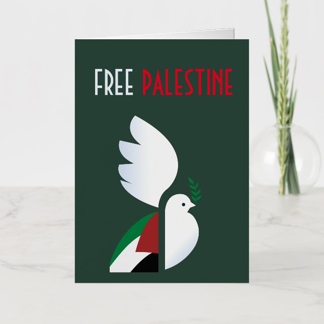 Carte De Vacances Métallisée Libérer la Palestine (Recto)
