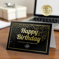 Logo Entreprise Elegant Black Gold Joyeux annivers