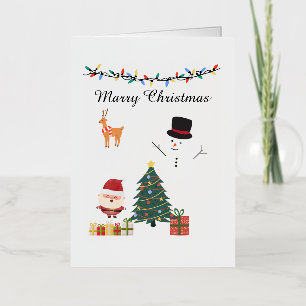 Carte De Vacances Métallisée Marry Chrismas