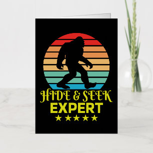 Carte De Vacances Métallisée Masquer Et Chercher Expert Bigfoot Drôle