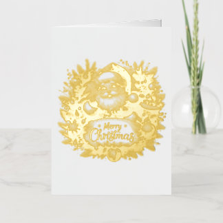 Carte De Vacances Métallisée Merry Christmas Holiday Wish Card