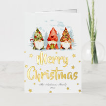 Minimaliste 3 Gnomes de Noël colorés hiver