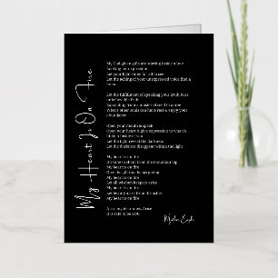 Carte De Vacances Métallisée Mon coeur est en feu encouragement poème poésie