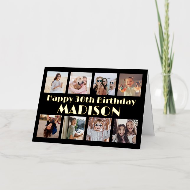 Carte De Vacances Métallisée N'IMPORTE QUELLE Année Joyeux Anniversaire 8 Photo (Recto)