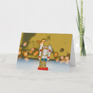 Carte De Vacances Métallisée Noël SlipperyJoe nutcracker figurine ornement