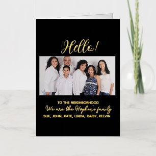 Carte De Vacances Métallisée Nous sommes nouveaux dans le quartier" Photo Faire