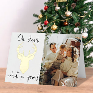 Carte De Vacances Métallisée Oh Mon Dieu, Quel An ! Drôle Noël photo Real