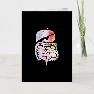 Carte De Vacances Métallisée Organes Internes Humains Anatomie Art Système Dige