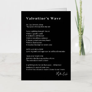 Carte De Vacances Métallisée Poème d'amour de la Saint-Valentin 