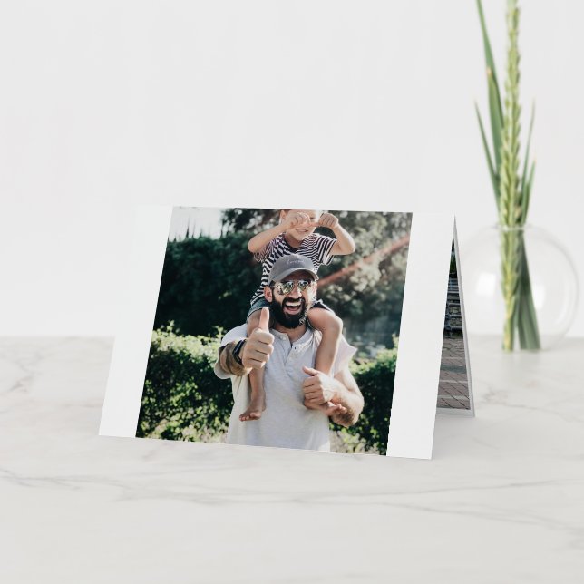 Carte De Vacances Métallisée Première Fête des pères (Recto)