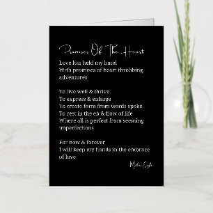 Carte De Vacances Métallisée Promesses du coeur amour poème poster art mur