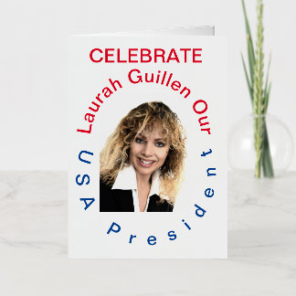 CARTE DE VACANCES MÉTALLISÉE #REALUSAPRESIDENTLAURAHGUILLEN