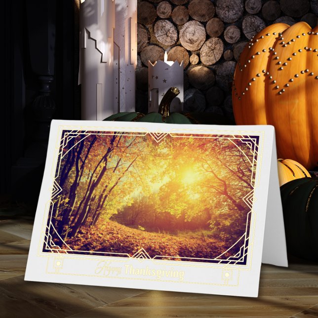 Carte De Vacances Métallisée Réflexions de gratitude Thanksgiving (Créateur téléchargé)