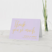 Remerciement de mariage Lavande & Or Merci beaucou
