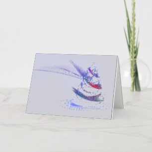 Carte De Vacances Métallisée Sapin de Noël SlipperyJoe numérique rouge transluc