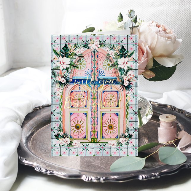 Carte De Vacances Métallisée Serez-vous ma demoiselle d'honneur/servante d'honn (Créateur téléchargé)