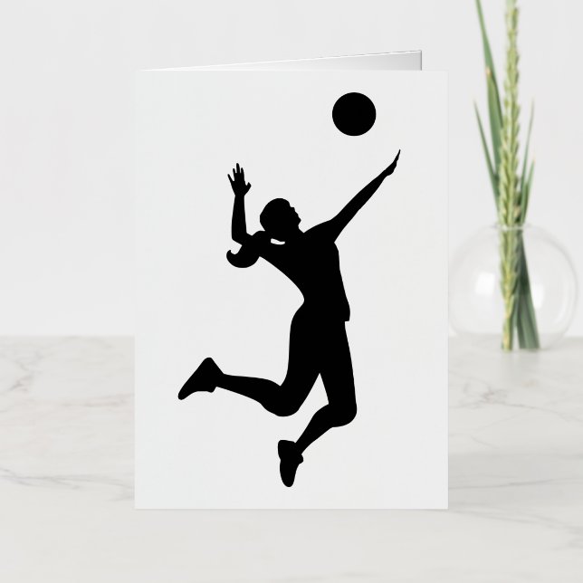 Carte De Vacances Métallisée silhouette women's volleyball (Recto)