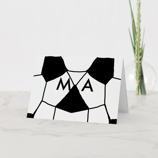 Carte De Vacances Métallisée Simple monogramme ajouter votre nom lettre man min (Recto)