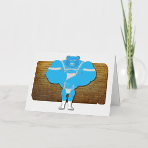 Carte De Vacances Métallisée SlipperyJoe's gay muscle ours dessin animé thong l