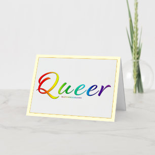 Carte De Vacances Métallisée SlipperyJoe's queer orgueil couleurs mot vib color