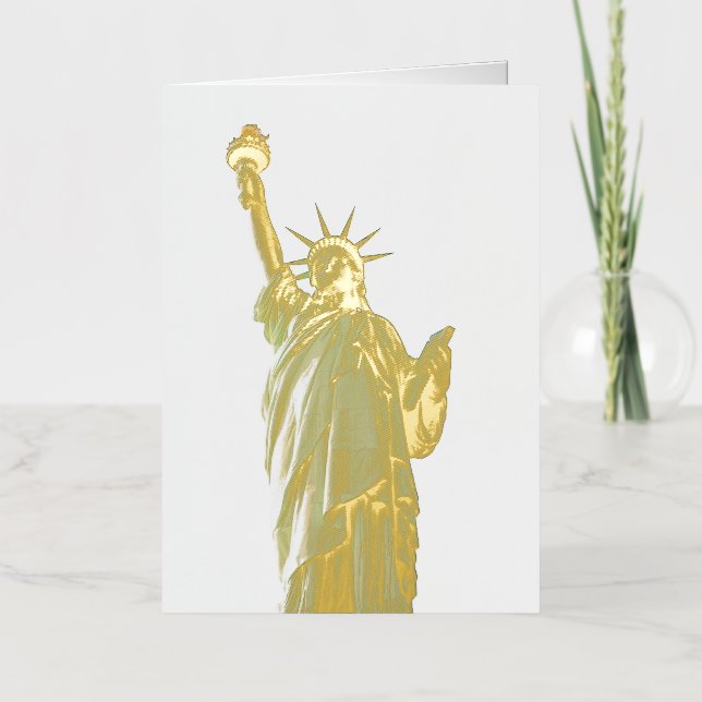 Carte De Vacances Métallisée Statue de la liberté (Recto)