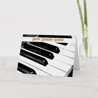 Carte De Vacances Métallisée Touches de piano personnalisées Musicien de musiqu