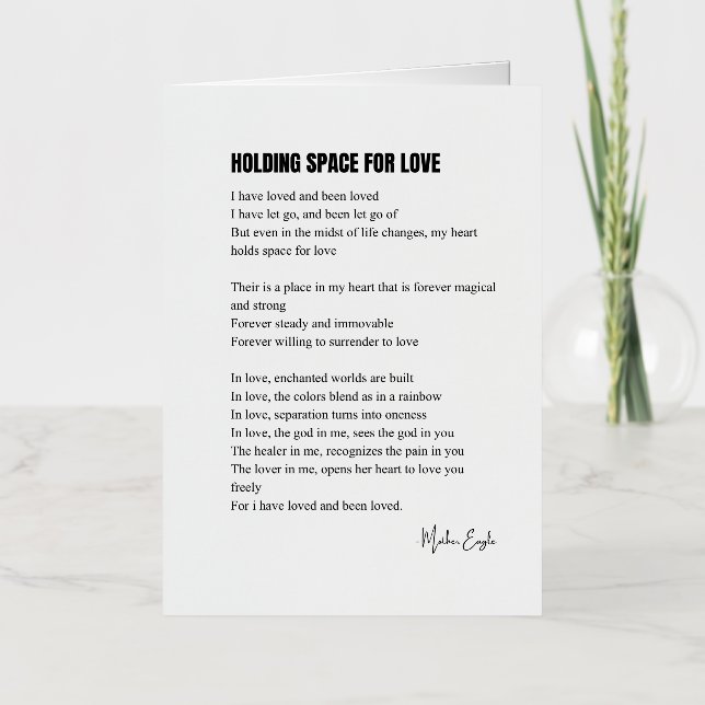 Carte De Vacances Métallisée Un espace pour un poème d'amour (Recto)