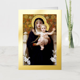 Carte De Vacances Métallisée Virgin of the Lilies