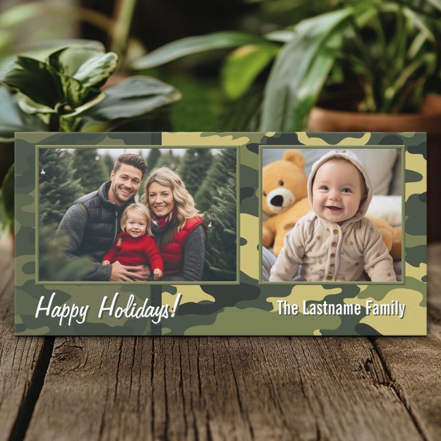 Carte de vacances militaire avec impression camouf (Custom Photo Card)