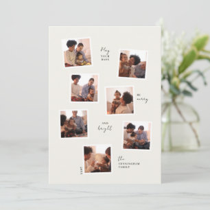 Carte de vacances minimale avec sept photos