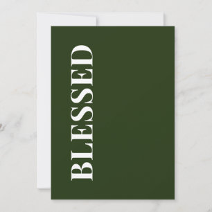 Carte de vacances minimale BÉNIE Vert forêt