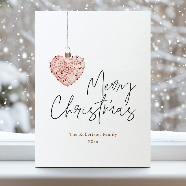 Carte de vacances minimaliste Coeur de Noël (Créateur téléchargé)