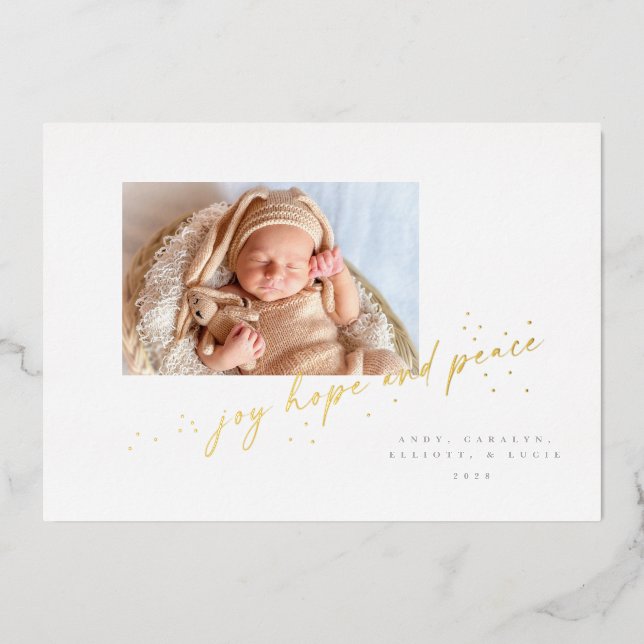 Carte de vacances minimaliste Foil Sparkly (Recto)