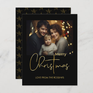 Carte de vacances minimaliste moderne en or Script